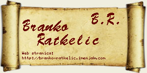 Branko Ratkelić vizit kartica